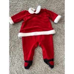 Bright Future Santa Outfit Christmas Holiday Costume‎ Red Velvet 6-9 Mos